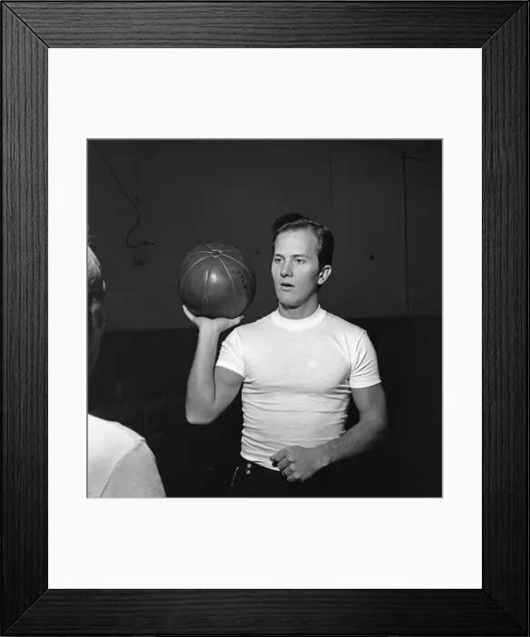 Framed Print : American singer, Pat Boone, exercises for his part in his next film Framed Print : American singer, Pat Boone, exercises for his part in his next film