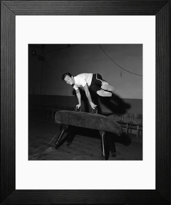 Framed Print : American singer, Pat Boone, exercises for his part in his next film Framed Print : American singer, Pat Boone, exercises for his part in his next film
