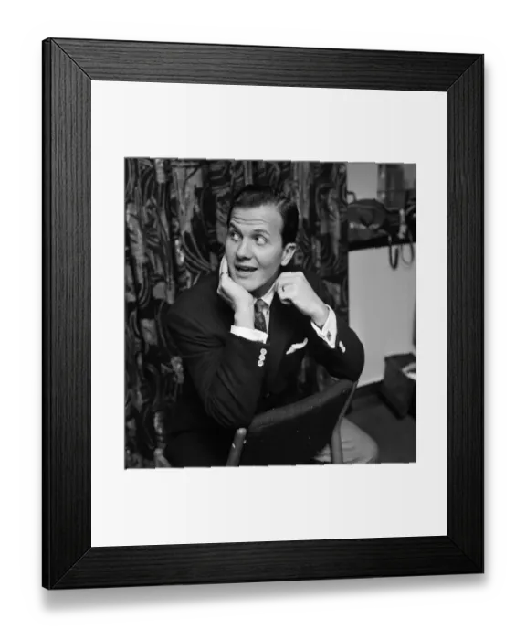 Framed Print : American singer, Pat Boone. He is in London for the