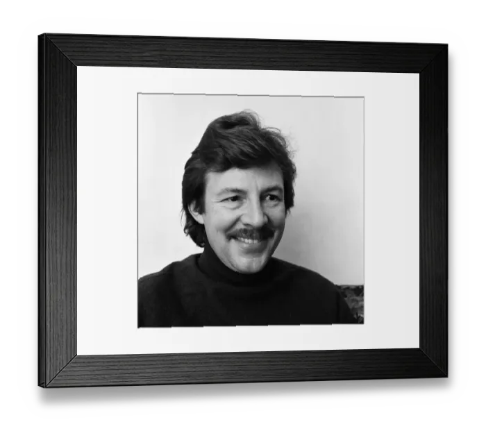 Framed Print : Actor Philip Lowrie at his home in west London. 5th December 1978