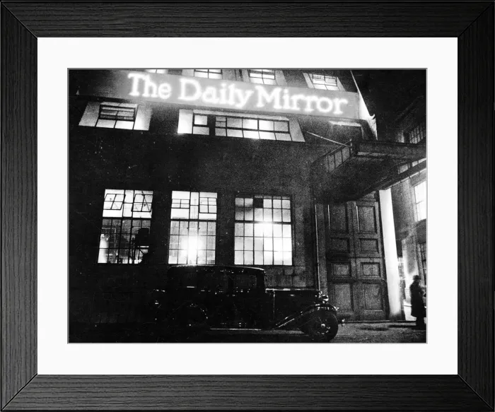 Framed Print : Night time view of the exterior facade of Geraldine House