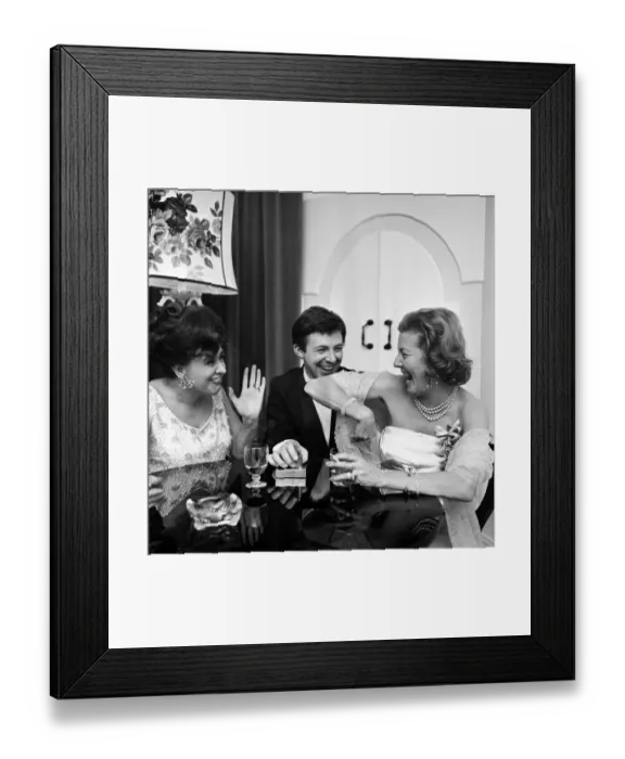 Framed Print : Two residents of Coronation Street'share a joke with royalty at a party in