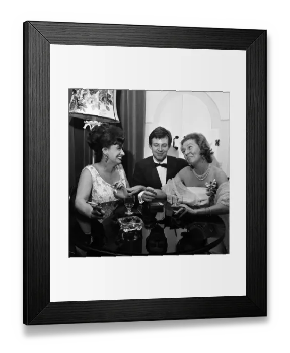 Framed Print : Two residents of Coronation Street'share a joke with royalty at a party in