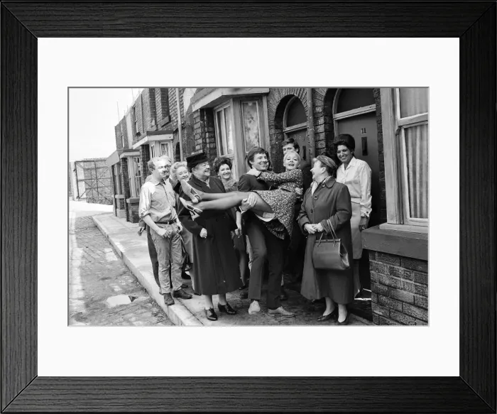 Framed Print : A new street setting for Coronation Street'. Granada TV have built an outdoor