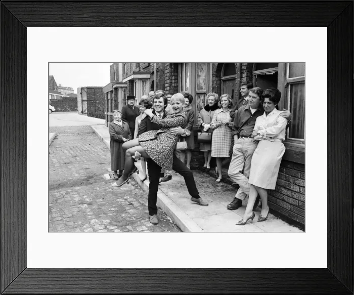Framed Print : A new street setting for Coronation Street'. Granada TV have built an outdoor Framed Print : A new street setting for Coronation Street'. Granada TV have built an outdoor