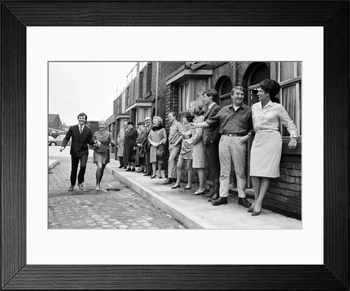 Framed Print : A new street setting for Coronation Street'. Granada TV have built an outdoor Framed Print : A new street setting for Coronation Street'. Granada TV have built an outdoor
