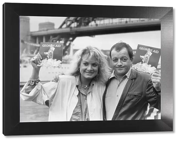 Former Bucks Fizz singer Jay Ashton and actor Tim Healy promote the charity record