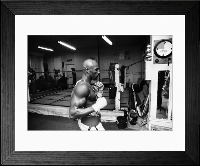 Framed Print : American boxer Marvin Hagler in London to challenge WBC Framed Print : American boxer Marvin Hagler in London to challenge WBC