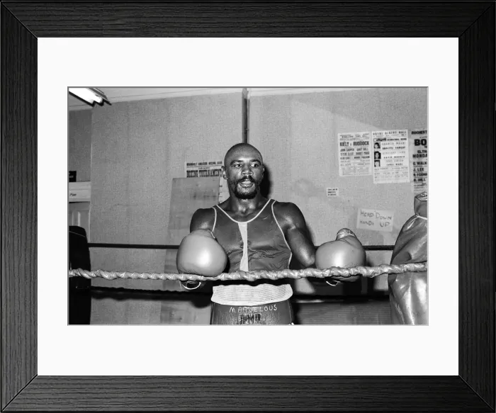 Framed Print : American boxer Marvin Hagler in London to challenge WBC