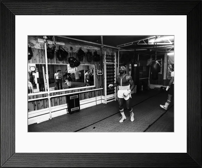 Framed Print : American boxer Marvin Hagler in London to challenge WBC