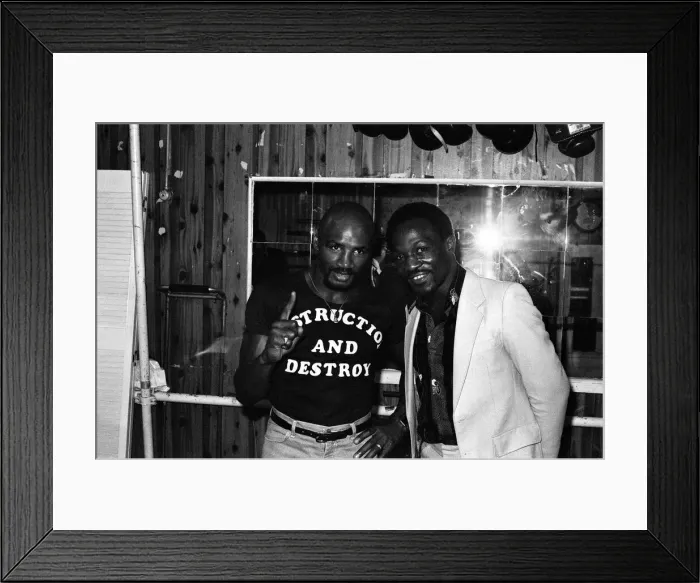 Framed Print : American boxer Marvin Hagler in London to challenge WBC