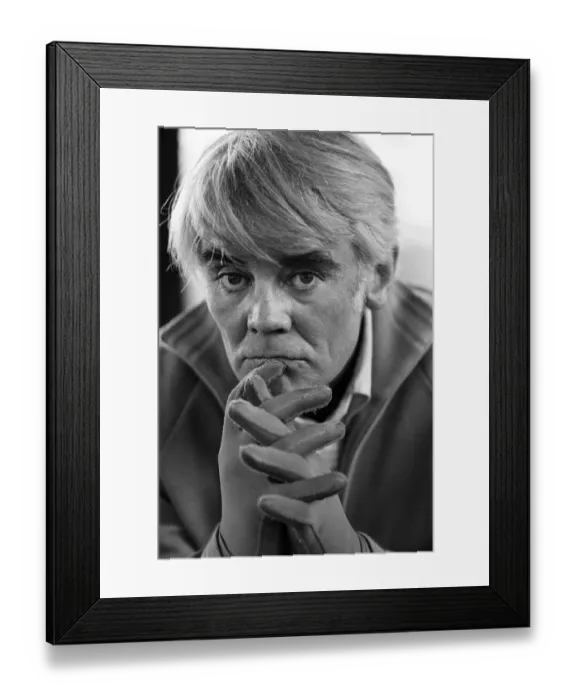 Framed Print : Tony Booth pictured at home after an operation which was needed following a fire at his Framed Print : Tony Booth pictured at home after an operation which was needed following a fire at his