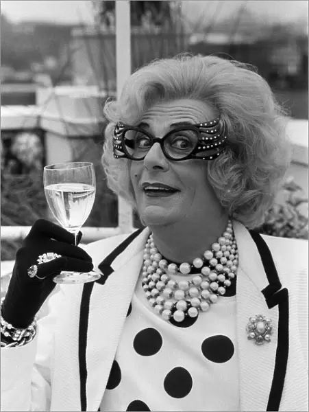 Barry Humphries in character as Dame Edna Everage. 25th March 1988