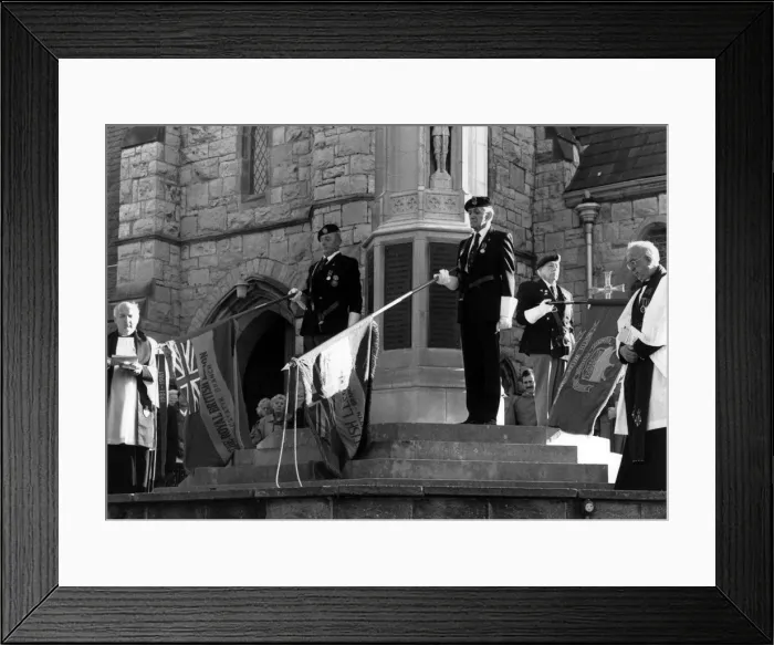 Framed Print : Remembrance Sunday in Prestatyn, Denbighshire, Wales. Rededication of War Memorial Framed Print : Remembrance Sunday in Prestatyn, Denbighshire, Wales. Rededication of War Memorial