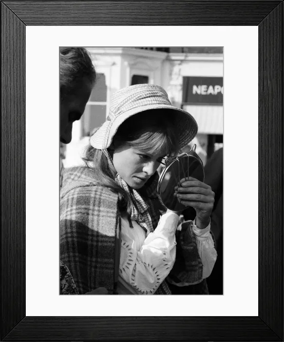 Framed Print : Julie Christie on the set of Far from the Madding Crowd'in Weymouth, Dorset Framed Print : Julie Christie on the set of Far from the Madding Crowd'in Weymouth, Dorset