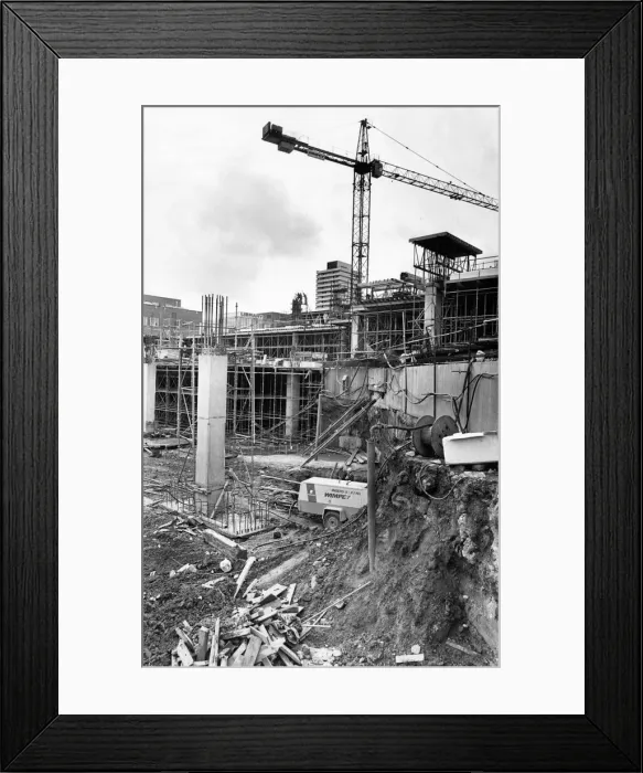 Framed Print : The West Orchard development creeps slowly upwards thanks to lots of careful planning Framed Print : The West Orchard development creeps slowly upwards thanks to lots of careful planning