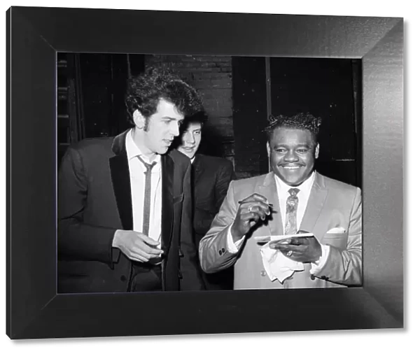 Fats Domino with a fan. Saville Theatre, after his performance. 27th March 1967