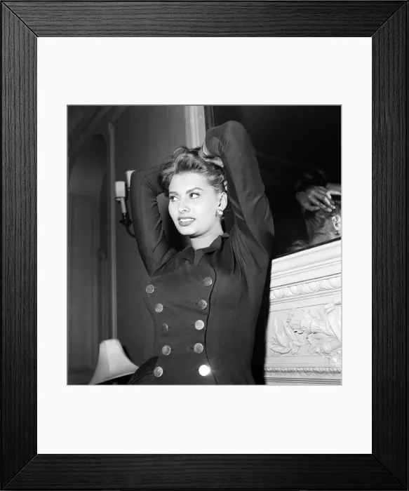 Framed Print : Italian film star Sophia Loren at the Savoy Hotel for next week