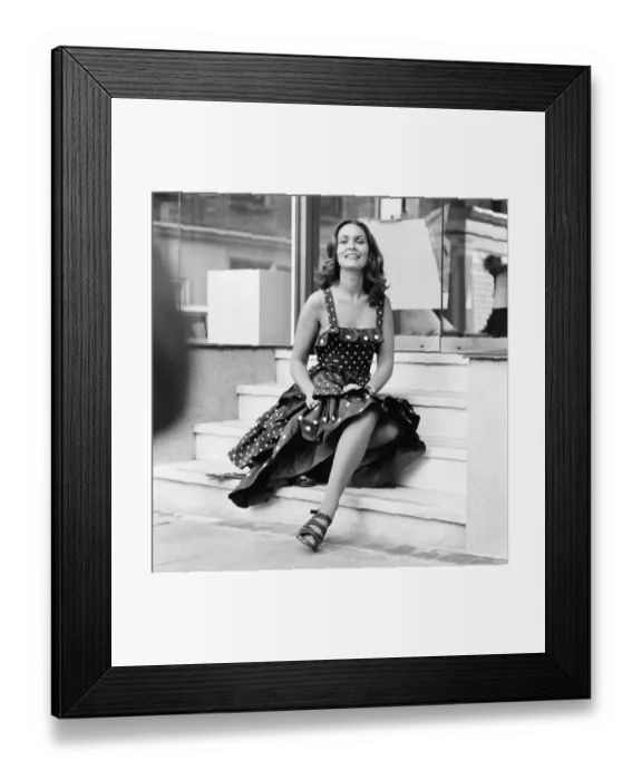 Framed Print : Alexandra Bastedo, British actress, unveils Tsaritsar Spring Collection in Pont Street