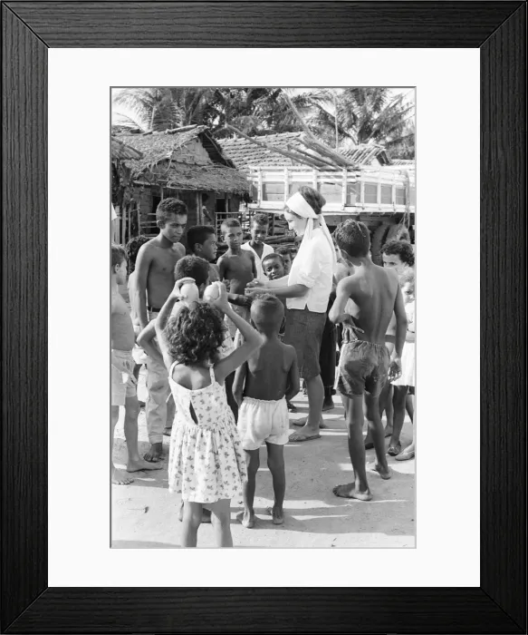 Framed Print : Angela Wallace, British volunteer with the United Nations, aged 21 from Ayr, Scotland Framed Print : Angela Wallace, British volunteer with the United Nations, aged 21 from Ayr, Scotland