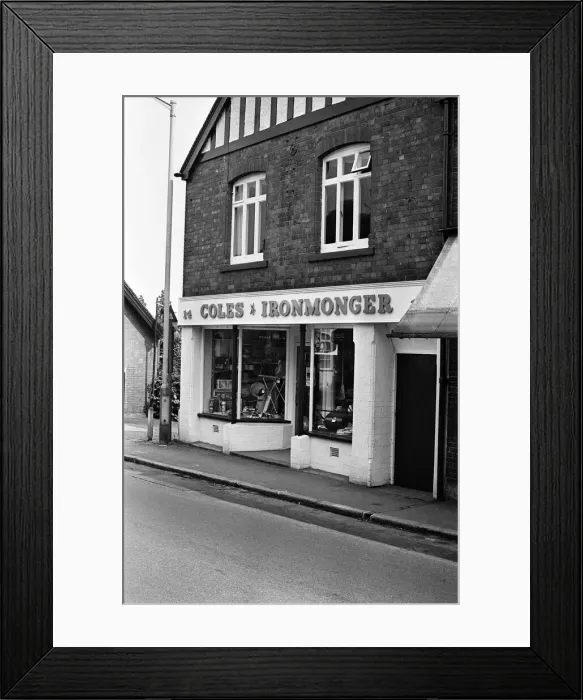Framed Print : Kenilworth Hardware shop Coles Ironmonger'. 12th August 1969 Framed Print : Kenilworth Hardware shop Coles Ironmonger'. 12th August 1969