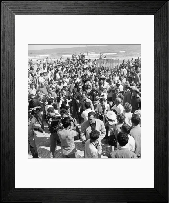 Framed Print : French actress Brigitte Bardot pictured at the Venice Film Festival. September 1958 Framed Print : French actress Brigitte Bardot pictured at the Venice Film Festival. September 1958