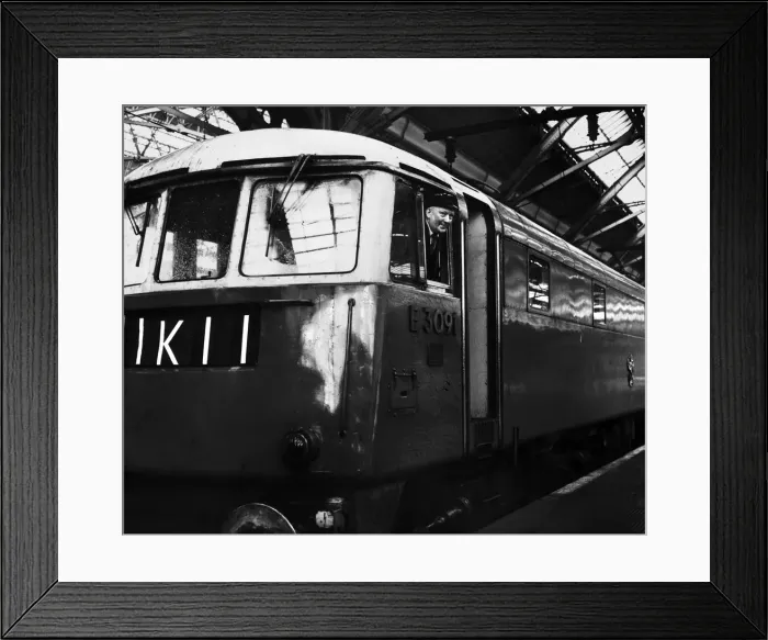 Framed Print : Train driver Arthur Marsey of Wavertree poses in the cab of his British Rail express Framed Print : Train driver Arthur Marsey of Wavertree poses in the cab of his British Rail express