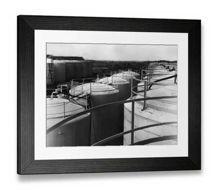 Framed Print : General view of the Lees Road tank farm at Knowsley Industrial park near Kirkby Framed Print : General view of the Lees Road tank farm at Knowsley Industrial park near Kirkby