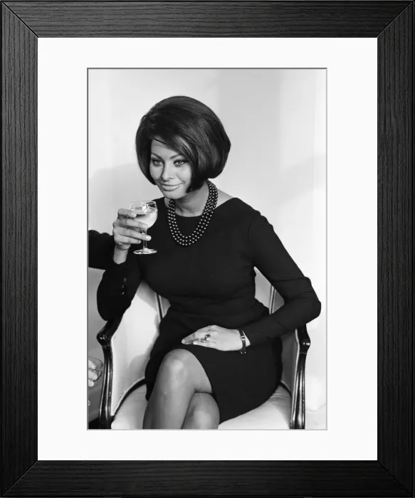 Framed Print : Sophia Loren at a reception in the River Room of the Savoy Hotel