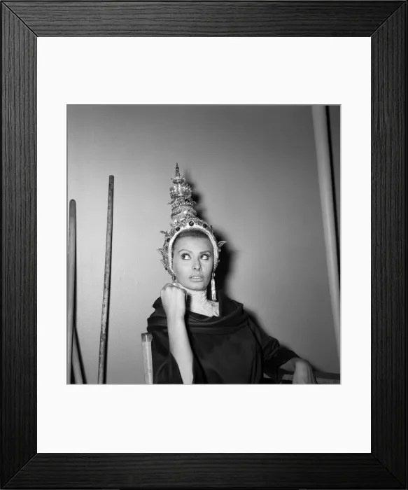 Framed Print : Sophia Loren taking a break during the filming of The Millionairess