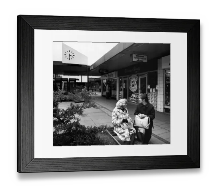 Framed Print : The precinct at Chelmsley Wood Shopping Centre. 1st May 1981