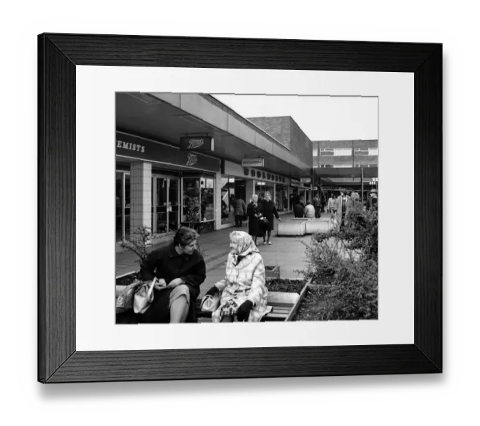 Framed Print : The precinct at Chelmsley Wood Shopping Centre. 1st May 1981 Framed Print : The precinct at Chelmsley Wood Shopping Centre. 1st May 1981