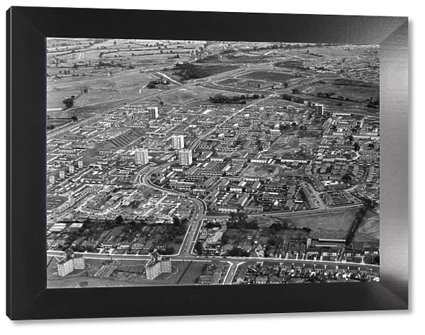 Aerial view showing the new Chelmsley Wood housing estate, Solihull. 7th July 1968