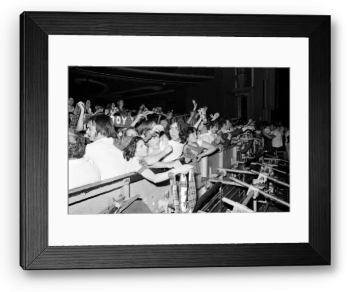 Framed Print : Hysterical fans attend a Bay City Rollers concert in Victoria, London