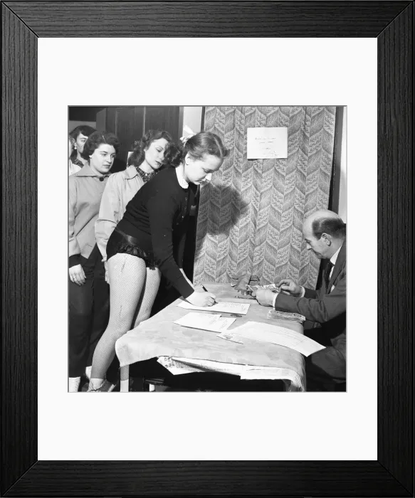 Framed Print : Back stage with the show girls during the rehearsal of Tom Arnold Framed Print : Back stage with the show girls during the rehearsal of Tom Arnold