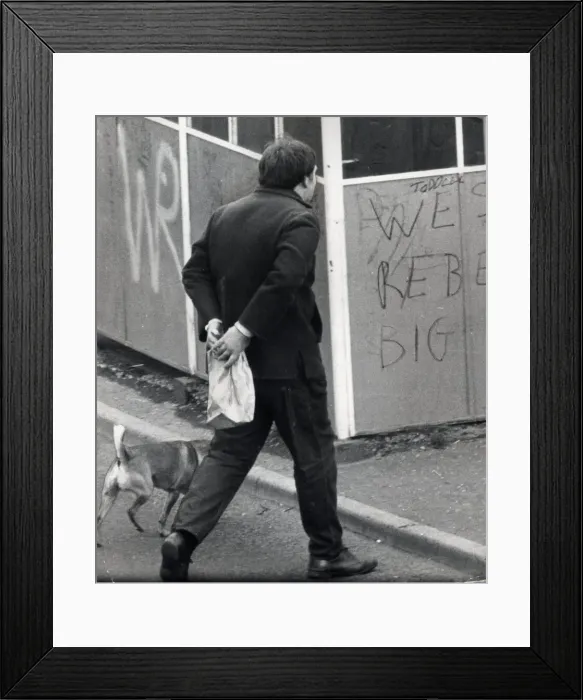 Framed Print : Glasgow Gangs July 1968 marching to the arms dump a youth carring a brown paper bag Framed Print : Glasgow Gangs July 1968 marching to the arms dump a youth carring a brown paper bag