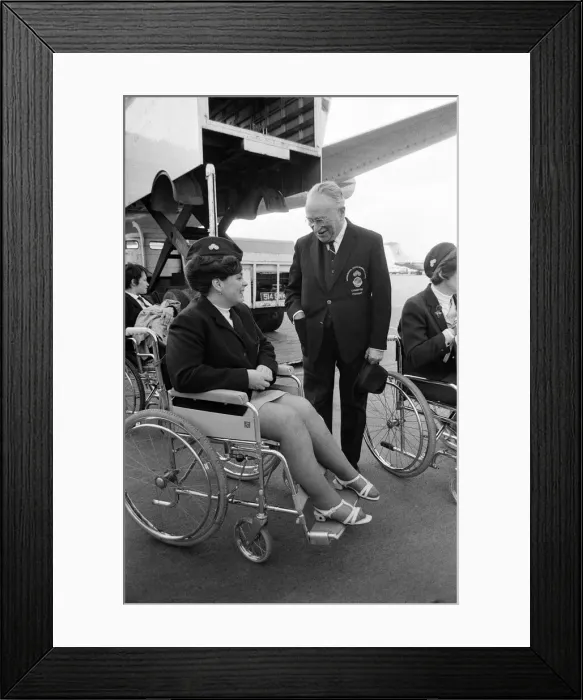 Framed Print : The British team left London Heathrow Airport this morning for the Stoke Mandeville Framed Print : The British team left London Heathrow Airport this morning for the Stoke Mandeville