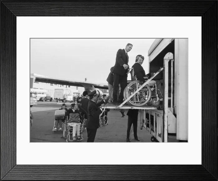 Framed Print : The British team left London Heathrow Airport this morning for the Stoke Mandeville Framed Print : The British team left London Heathrow Airport this morning for the Stoke Mandeville