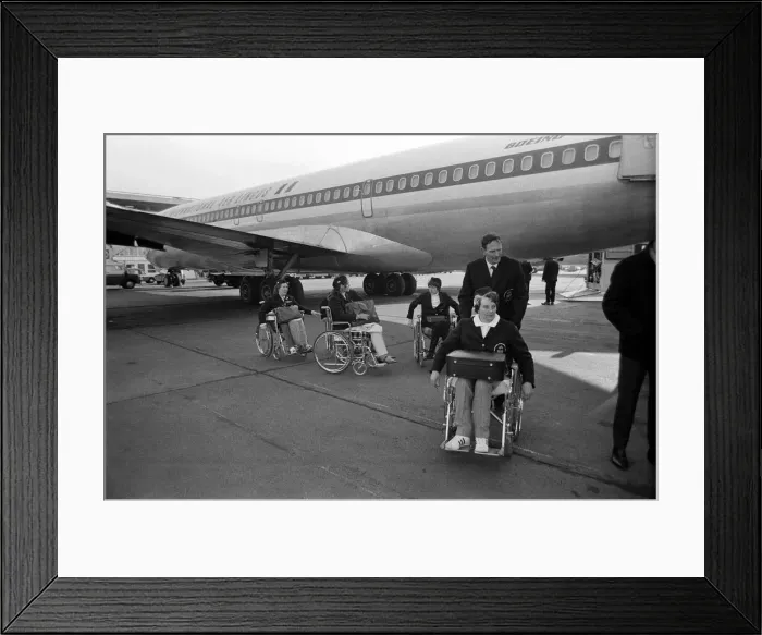 Framed Print : The British team left London Heathrow Airport this morning for the Stoke Mandeville Framed Print : The British team left London Heathrow Airport this morning for the Stoke Mandeville