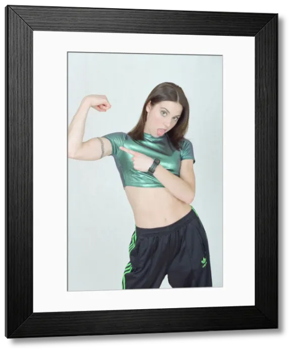 Framed Print : Melanie Chisholm (famously known as Mel C) pictured here in a photo shoot for The Spice