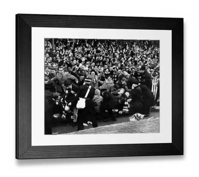 Framed Print : Liverpool fans celebrate as Ian Callaghan scores the winner with only five minutes Framed Print : Liverpool fans celebrate as Ian Callaghan scores the winner with only five minutes