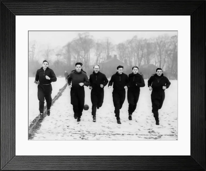 Framed Print : Liverpool footballers out at the clubs practice ground in West Derby training for Framed Print : Liverpool footballers out at the clubs practice ground in West Derby training for