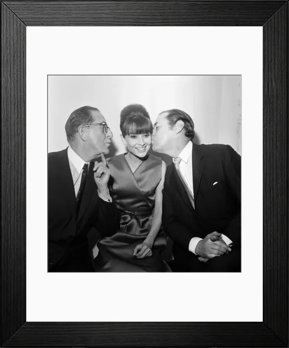 Framed Print : Actress Audrey Hepburn pictured with Stan Holloway (left Framed Print : Actress Audrey Hepburn pictured with Stan Holloway (left