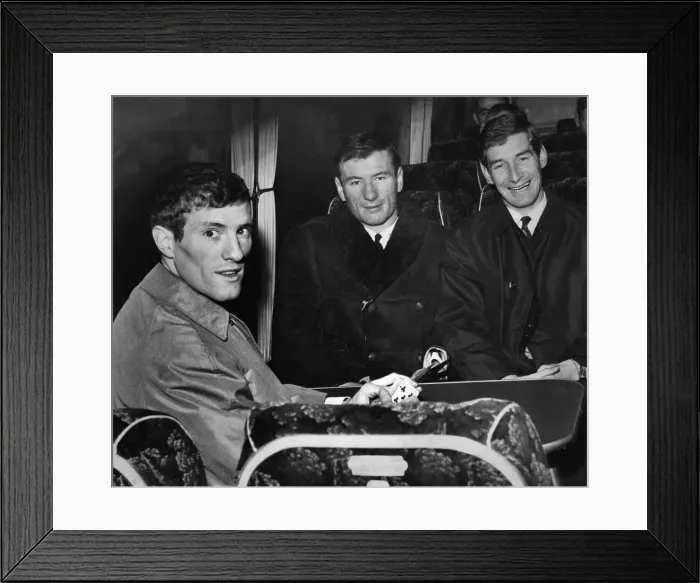 Framed Print : Liverpool footballers Willie Stevenson, Tommy Smith and Geoff Strong seen playing cards Framed Print : Liverpool footballers Willie Stevenson, Tommy Smith and Geoff Strong seen playing cards