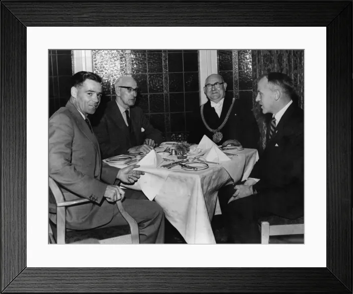 Framed Print : Liverpool footballer Billy Liddell pictured with the Lord Mayor Framed Print : Liverpool footballer Billy Liddell pictured with the Lord Mayor
