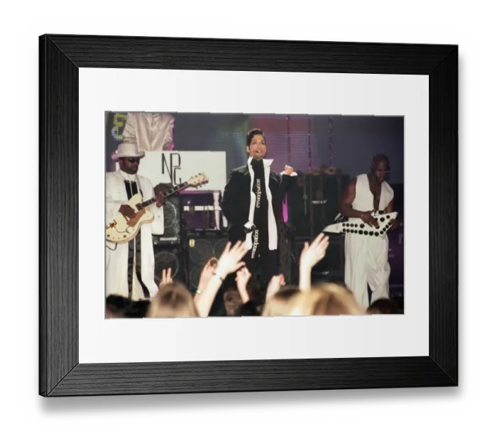 Framed Print : Prince performing at The Brit Music Awards at Earls Court. 24th February 1997 Framed Print : Prince performing at The Brit Music Awards at Earls Court. 24th February 1997