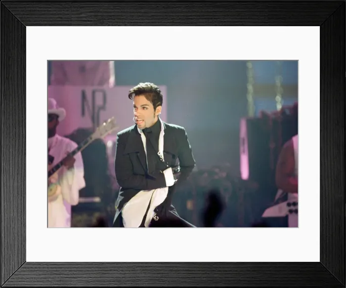 Framed Print : Prince performing at The Brit Music Awards at Earls Court. 24th February 1997 Framed Print : Prince performing at The Brit Music Awards at Earls Court. 24th February 1997