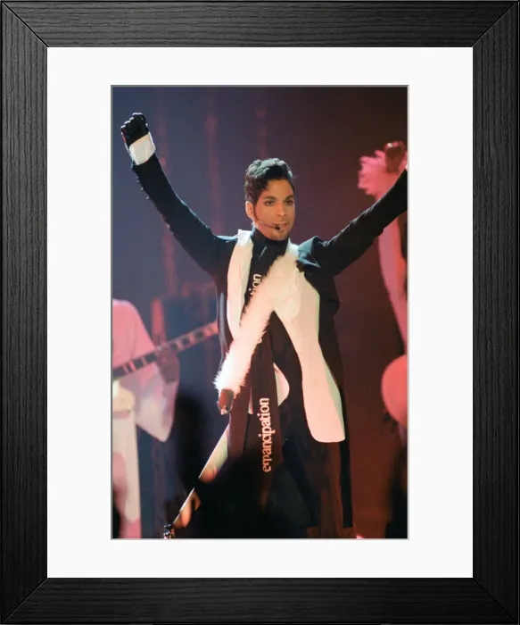 Framed Print : Prince performing at The Brit Music Awards at Earls Court. 24th February 1997 Framed Print : Prince performing at The Brit Music Awards at Earls Court. 24th February 1997
