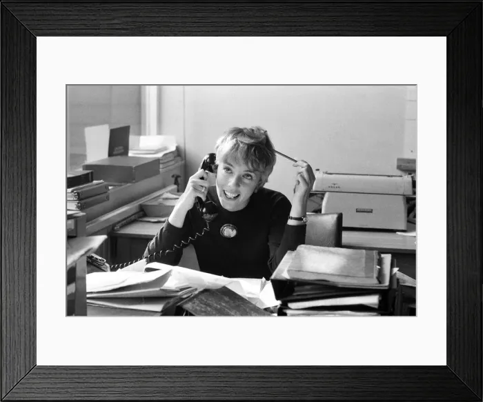 Framed Print : Miss Esther Rantzen, pictured at work in her office at the BBC, Kensington House Framed Print : Miss Esther Rantzen, pictured at work in her office at the BBC, Kensington House