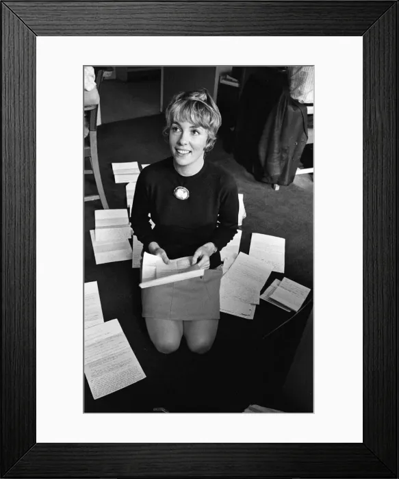 Framed Print : Miss Esther Rantzen, pictured at work in her office at the BBC, Kensington House Framed Print : Miss Esther Rantzen, pictured at work in her office at the BBC, Kensington House